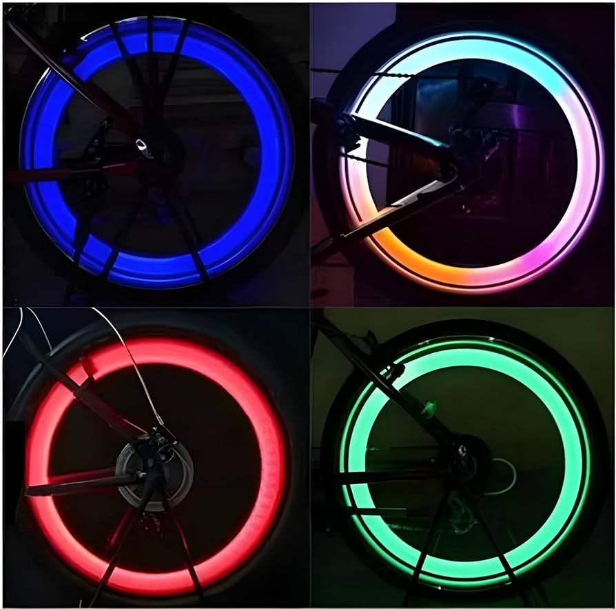2PCS Luminous Tire Valve Caps Fluorescent Night Glow Valve Stem Covers for Car, Motorcycle, Bike Wheels