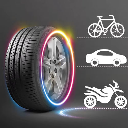 2PCS Luminous Tire Valve Caps Fluorescent Night Glow Valve Stem Covers for Car, Motorcycle, Bike Wheels