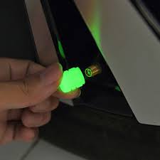 2PCS Luminous Tire Valve Caps Fluorescent Night Glow Valve Stem Covers for Car, Motorcycle, Bike Wheels