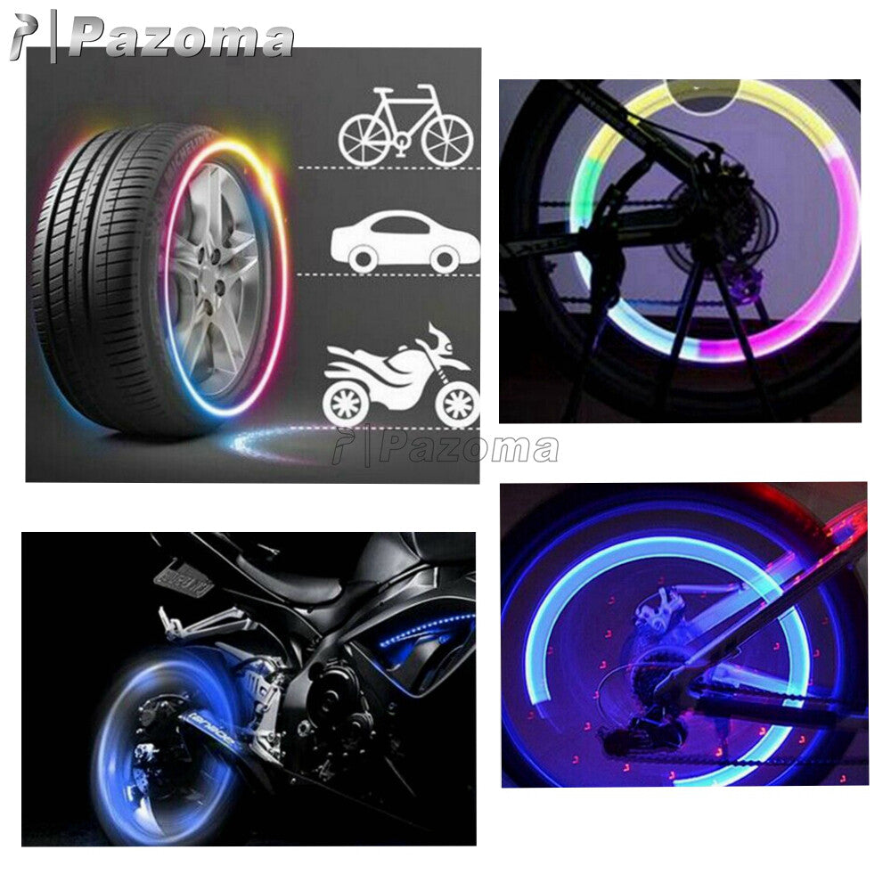 2PCS Luminous Tire Valve Caps Fluorescent Night Glow Valve Stem Covers for Car, Motorcycle, Bike Wheels